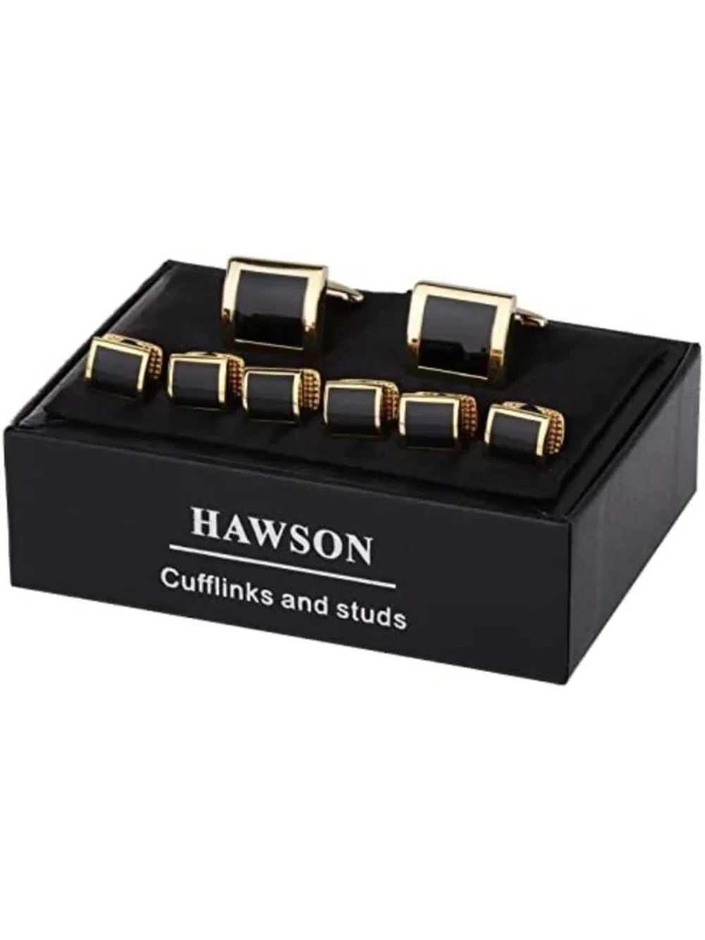 Elegant Cufflinks & Studs Set for Men - Gold/Silver Tone, Gift Boxed Jewelry